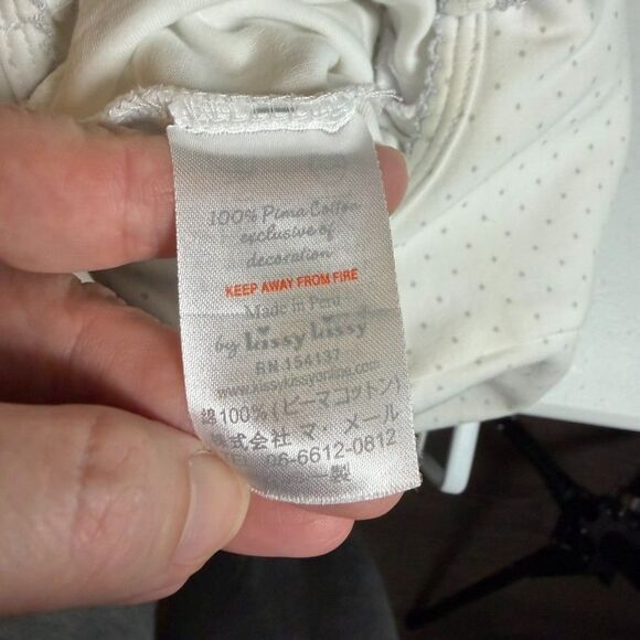 Kissy Kissy Baby Footie Sleeper White Gray Dot Size 0-3M Pima Cotton Newborn - Picture 4 of 5